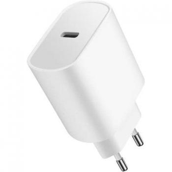 Cargador USB-C Power Delivery 20W Blanco Carga Rápida y Segura