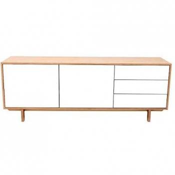 Aparador nórdico de madera y blanco 195cm SID Miliboo