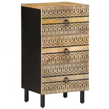 Aparador de madera maciza de mango rugosa 40x33,5x75 cm