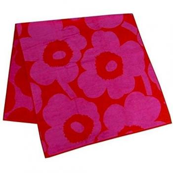 Unikko Red/Pink Bath Towel, 75x150cm