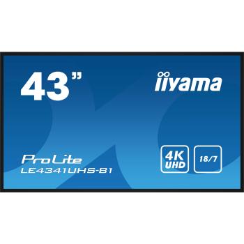 iiyama LE4341UHS-B1 43 4K UHD IPS Digital Signage Display 3840x2160, LCD, 350 cd/m², Negro, Funcionamiento 18/7