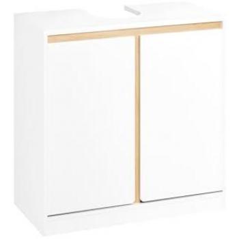 Armario de Baño SoBuy para Debajo del Lavabo con 2 Puertas y 2 Estantes, Color Blanco, Dimensiones 60 x 30 x 60 cm, Modelo BZR78-W