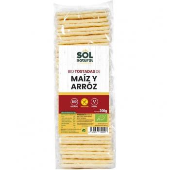 Tostadas de Maíz y Arroz Sin Gluten Bio 200g Sol Natural