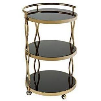 BigBuy Home Mueble Camarera Golden Orbed
