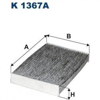 Filtro de habitáculo FILTRON K 1367A, tipo: Filtro de aire para el compartimento del pasajero, características: diseñado para eliminar contaminantes del aire en el interior del vehículo, compatible con diversas marcas y modelos de autom