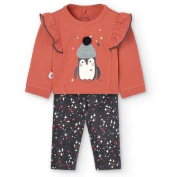 Conjunto de bebé niña Boboli con sudadera y leggings de pana, diseño divertido de pingüino, estilo Knit