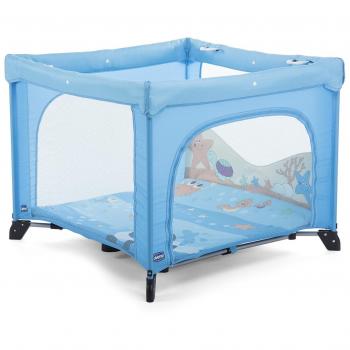 Chicco Open Box - Parque de juegos infantil con alfombra extraíble, 0-4 años, color azul