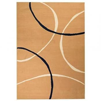 vidaXL Alfombra Moderna Estampado Circular Marrón 140x200cm Decoración Hogar