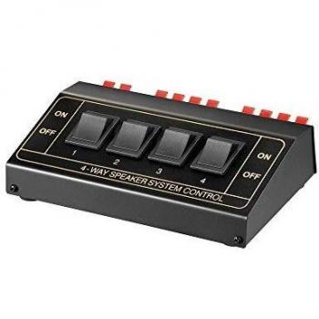 Wentronic AVS 12-4 4-way speaker switch box - Selector de altavoces, negro