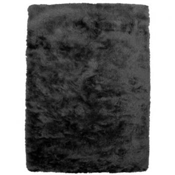 Tapis Shaggy Sintético de Poils Largos 60 x 90 cm - Negro - Extra Suave