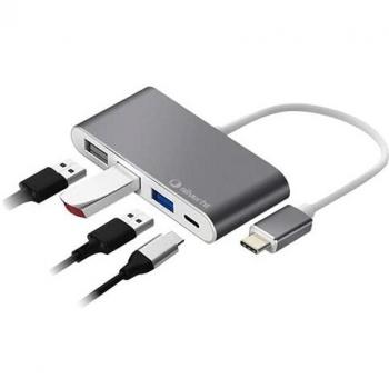 Hub Logan USB-C SilverHT con 4 Puertos - 2 USB 2.0, USB 3.0 y USB Tipo C, Memoria Kingston Technology de 32GB DDR5 ECC