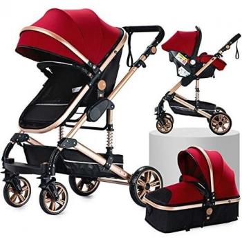 Sillas de Paseo 3 en 1 Cochecito de bebé Cochecito de bebé reclinable Cochecito de bebé plegable Cuna de bebé Cochecito de recién nacido