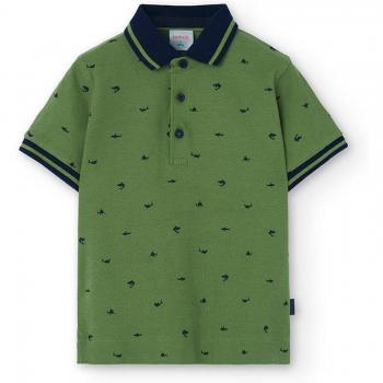 Polo de niño microestampado de manga corta - BCI