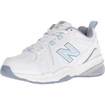 New Balance Women's WX608V5 Leather Training Shoes - White/Blue (Size 9)