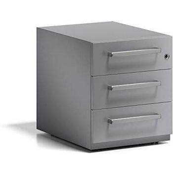 Contenedor Rodante Bisley Note™ con 3 Cajones Universales, Metal, 495 x 420 x 565 mm, con Asa Plateada