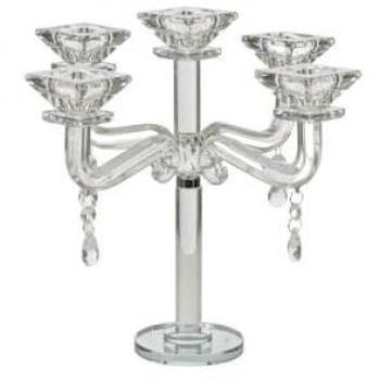 Candelabro Romimex Transparente Vidrio 23 x 28 x 23 cm