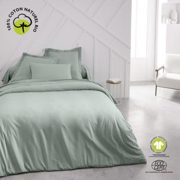 Funda de Edredón Doble en Algodón Orgánico - Verde Céladon - 220 x 240 cm