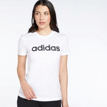 Adidas Linear Camiseta De Manga Corta para Mujer, Color Blanco, Talla XL