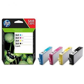 HP 364 4-pack Black/Cyan/Magenta/Yellow Original Ink Cartridges (N9J73AE)