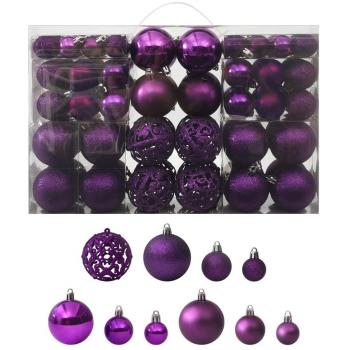 100 Piece Purple Christmas Ball Set