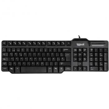 Teclado con lector de DNI y Smartcard Iggual CK-ID-DNI SMART Negro