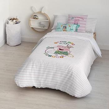 Funda Nórdica Peppa Pig Find Joy 140 x 200 cm, multicolor, 175 hilos, con botones, 100% algodón