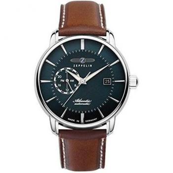 Zeppelin Men's Atlantic Blue Dial Leather Automatic Watch 8470-3
