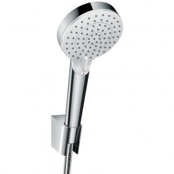 Hansgrohe 26694400 Crometta Vario Set de Soporte de Ducha con Flexo 160 cm, Ahorro de Agua, Blanco/Cromo, 1,60 m
