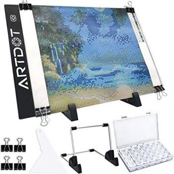 ARTDOT A4 Mesa de Luz Dibujo light board Ajustable Soporte LED Tableta de Luz Dibujo con Cable USB para 5D Diamante Pintura, Artesanía, Bocetos, Animacion, Tatoo Dibuja