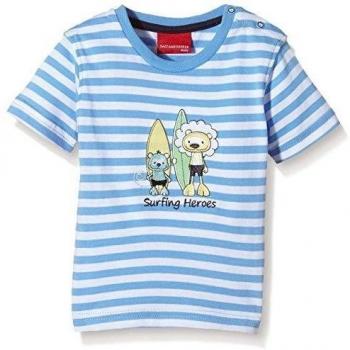 SALT AND PEPPER NB T-Shirt Lion stripe-Camiseta Bebé-Niñas    Blau
