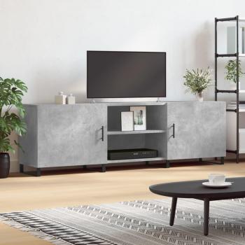 Soporte para TV de hormigón gris y madera multicapa, dimensiones 150x30x50 cm