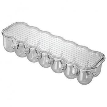 InterDesign Linus - Huevera con tapa, 10,79 x 36,83 x 7,62 cm, transparente