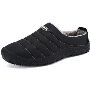 DAFENP Zapatillas de Casa para Hombre/Mujer,Unisex Zapatillas Fluff Antideslizantes Invierno Cálido Confortables Casa Interior/Intemperie,XZ322-black-EU37