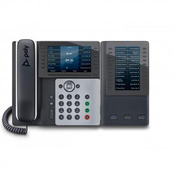 HP Poly Edge E500 IP Phone - 48-Lines, 2 x Gigabit Ports, PoE, 5 Inch Display