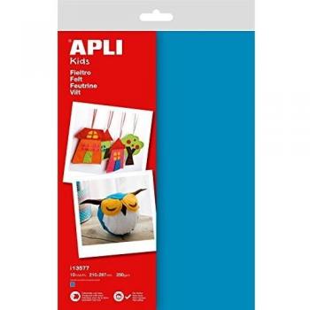 APLI 13577-Fieltro azul A4 10 hojas