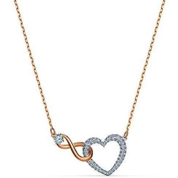 Swarovski Infinity Heart Necklace, White, Mixed metal finish