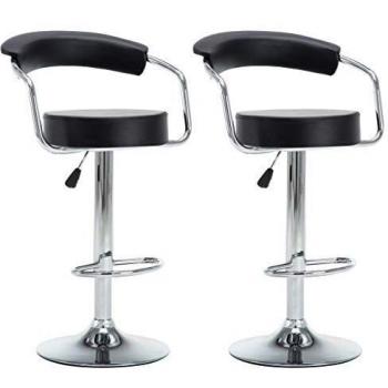 vidaXL 2X Sillas Bar Giratorias Piel Sintética 52x51x106cm Negro Mobiliario