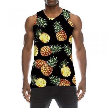TUONROAD Camisetas de Tirantes para Hombres Pineapple Divertida 3D Impreso Chaleco Tops Casual Multicolor Ligero Camisetas sin Mangas Deportivas Secado Rápido para Running Fitness Ejercicio - XL