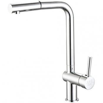 DP Grifería GC11066 Grifo Monomando con caño Alto Giratorio Acabado en Cromo para Fregadero Modelo Espino, Plateado