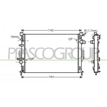 Radiador de refrigeración del motor PRASCO FD110R005