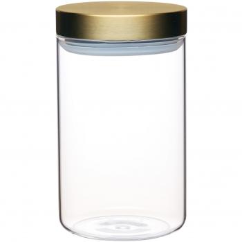 Tarro de Cristal Hermético MasterClass con Tapa de Acero Inoxidable, 1 L, Transparente