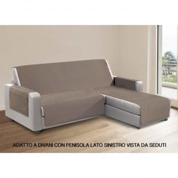 Funda de Sofá Chaise Longue Izquierda Tostado 280x70x55 cm