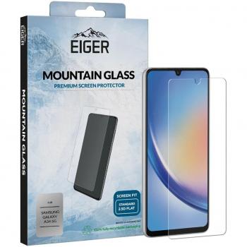 Protector de Pantalla Templado Eiger 2.5D para Samsung Galaxy A34 - Vidrio Amigable y Transparente