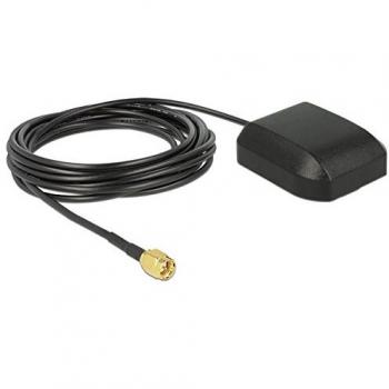 Antena GNSS Navilock 60555, SMA, 3m, uso exterior, polarización circular, -40 a 80 °C