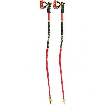 Leki Bastones de Esquí Alpino WCR GS 3D (Rojo brillante/Negro/Amarillo neón)