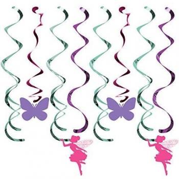 Creative Party Fairy Hada floral colgante remolinos - 8 piezas, Papel, multicolor
