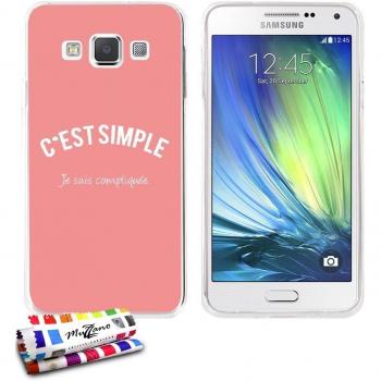 Carcasa Flexible Ultra-Slim SAMSUNG GALAXY A3 de exclusivo motivo [Soy complicado] [Transparente] de MUZZANO  + ESTILETE y PAÑO MUZZANO REGALADOS - La Protección Antigolpes ULTIMA, ELEGANTE Y DURADERA para su SAMSUNG GALAXY A3