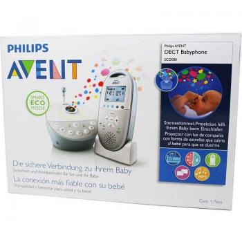 Philips Avent SCD580/00 Vigilabebés DECT con Luz Nocturna, Proyector de Estrellas y Reproductor de MP3