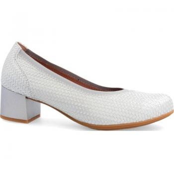 Zapatos de tacón de mujer Pitillos vestir 5090 plata, con diseño elegante, material sintético, suela antideslizante, altura de tacón moderada y plantilla acolchada para mayor comodidad