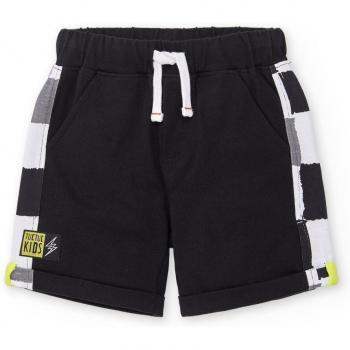 Bermuda de niño de punto en negro con cordón de ajuste Tuc Tuc